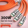 300W Fast Charging 3-in-1 Cable Set for Apple, OPPO, Huawei & Android - 6A Compatible