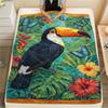 1PC Toucan Wall Art Print FlAannel Blanket, High Quality Comfortable for All Seasons, Home Decor, Warmth and Comfort