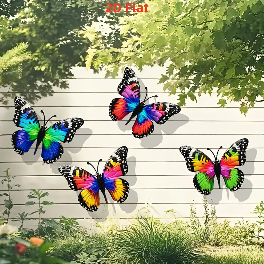 4pcs Metal Butterfly Wall Art Decor