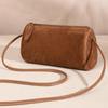 2025 Autumn and Winter New Retro Suede Cylinder Bag Matte Bag Single Shoulder Oblique Span Women's Bag Small Round Bag Mobile Phone Bag