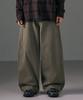LXT Natural Washed Cotton Wide Straight Pants [Khaki]
