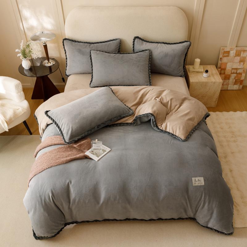 Winter Milk Velvet Quilt Duvet Cover Bedding Thicken Bed Quilt Cover Double Bed Cover Queen King Comforter Cover Bed Linen