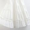 Women's Spring and Autumn White High-Waisted A-Line Umbrella Skirt Long Skirt Autumn Tiered Cake Skirt