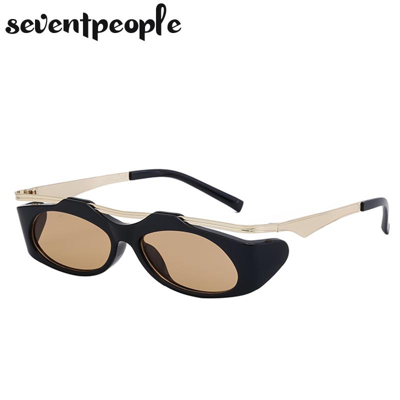Y2K Punk Small Frame Oval Women Sunglasses  Luxury Brand Design Trendy Vintage Square Goggles Sun Glasses For Ladies Eyewear