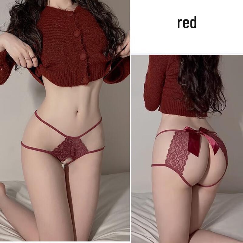 Γυναικεία Σέξι Δαντελωτά Εσώρουχα με Ανοιχτό Καβάλο Πακέτο των 2