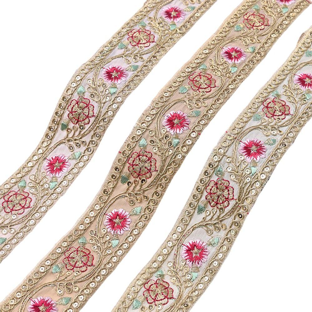 10 Yards 4cm Width Lace Fabric Trim Embroidery Flower Pattern Ribbon Trim DIY Sewing Accessories Applique Design