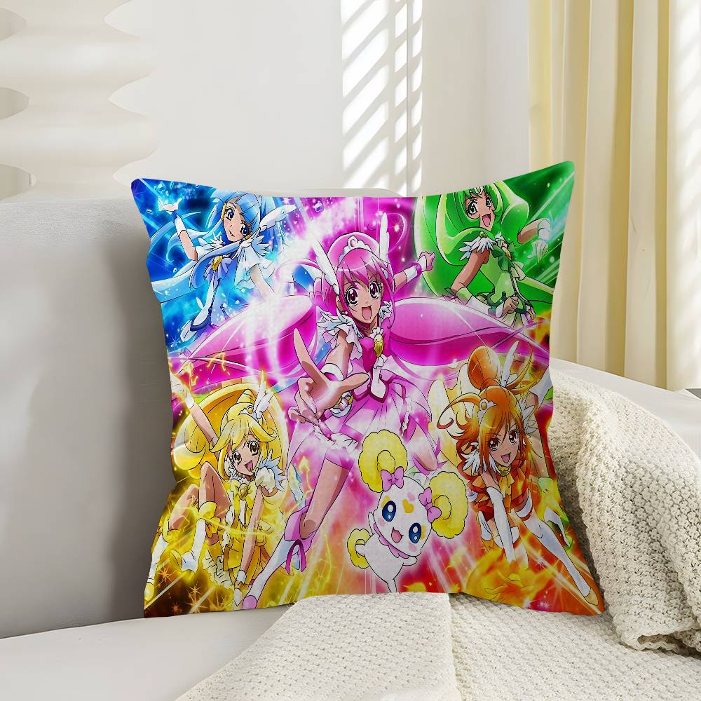 Smile Precure Anime Cushion Cover Polyester Sofa Cushions Decorative Throw Pillows Home Decoration Pillowcover