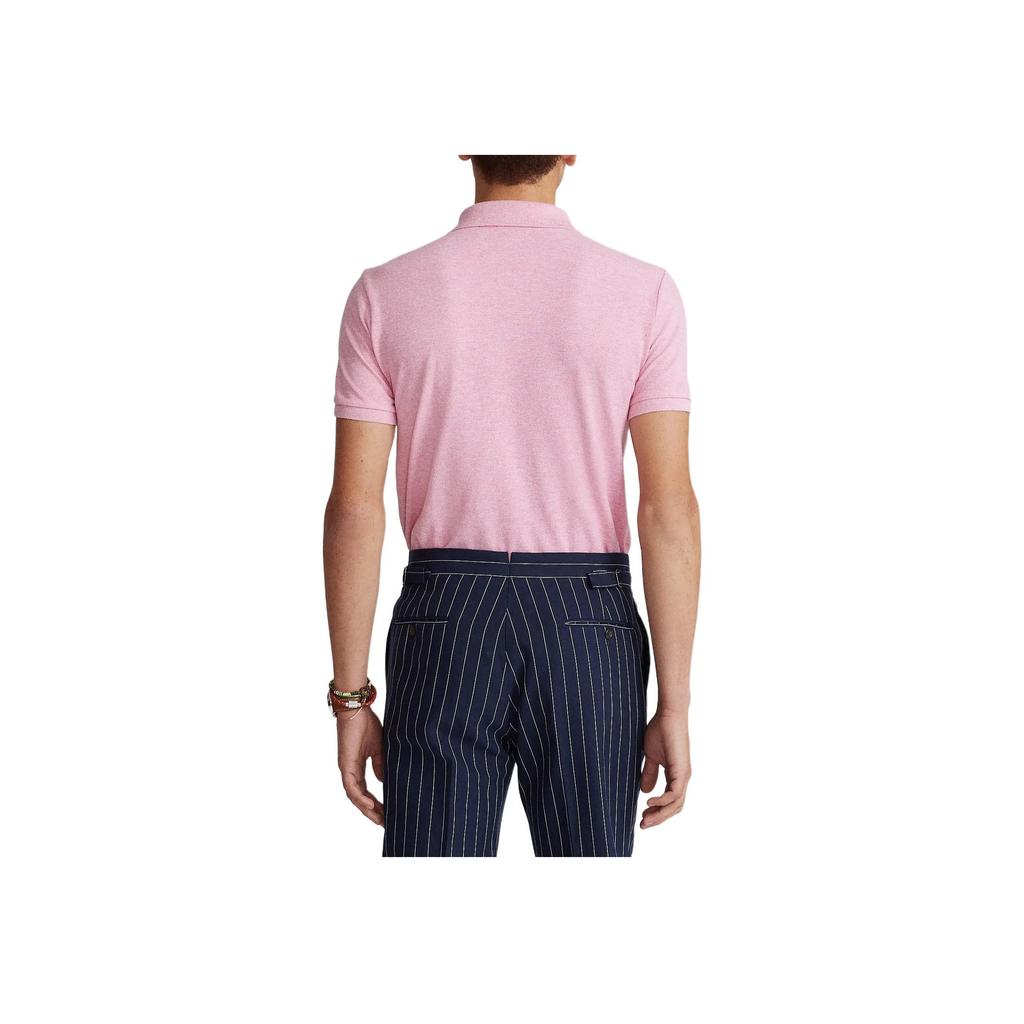 Polo Ralph Lauren Solid Color Logo Embroidered Slim Fit Short Sleeve Polo Shirt Men Tops Pink MNPOKNI1N821146-650