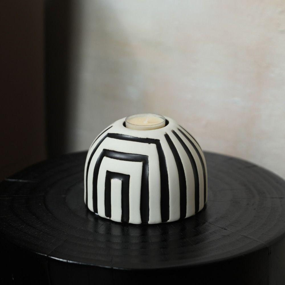 Creative Striped Candle Holder Retro Aroma Diffuser Home Decoration Candlestick  Party