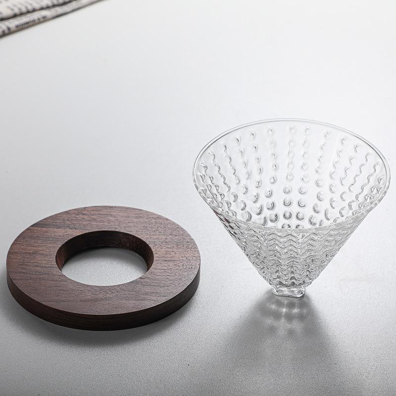 High borosilicate glass coffee pot funnel V60 spiral pattern filter cup High temperature resistant glass drip coffee filter