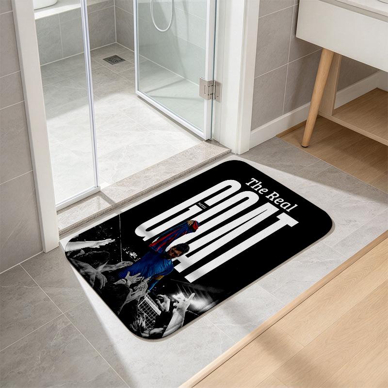 Messi poster Flannel Kitchen Mat Christmas Soft Area Rug Non Slip Floor Carpet Home Decoration