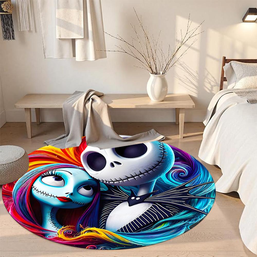 Nightmare Before Christmas Round Carpet Suitable for Decorate room Dormitory Study room Living Rooms Anti-slip Round Rug Office home decor
