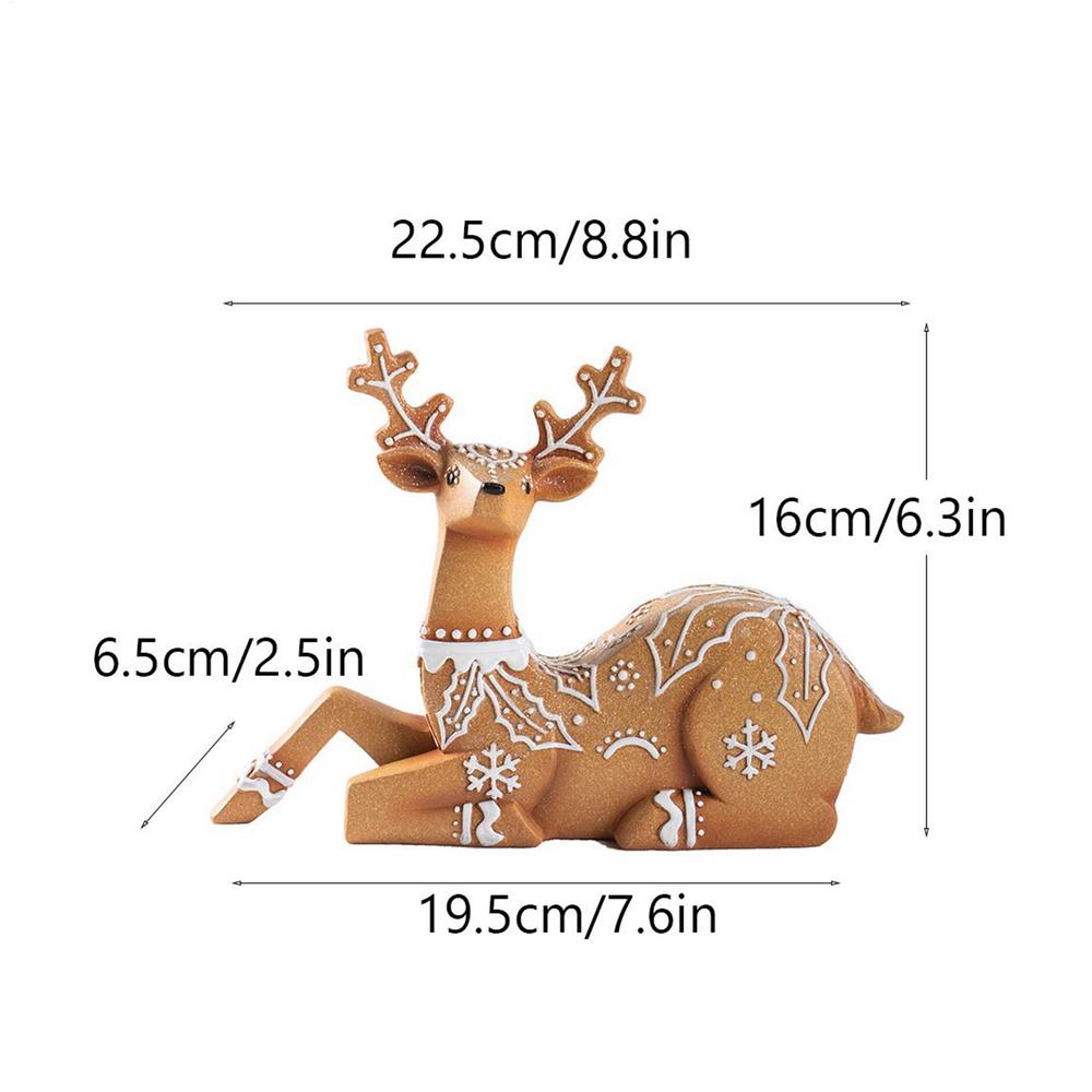 Christmas Deer Figurines Glitter Elk Statue Resin Deer Christmas Decor For Living Room Bedroom Photo Prop Home Nursery Bookshelf