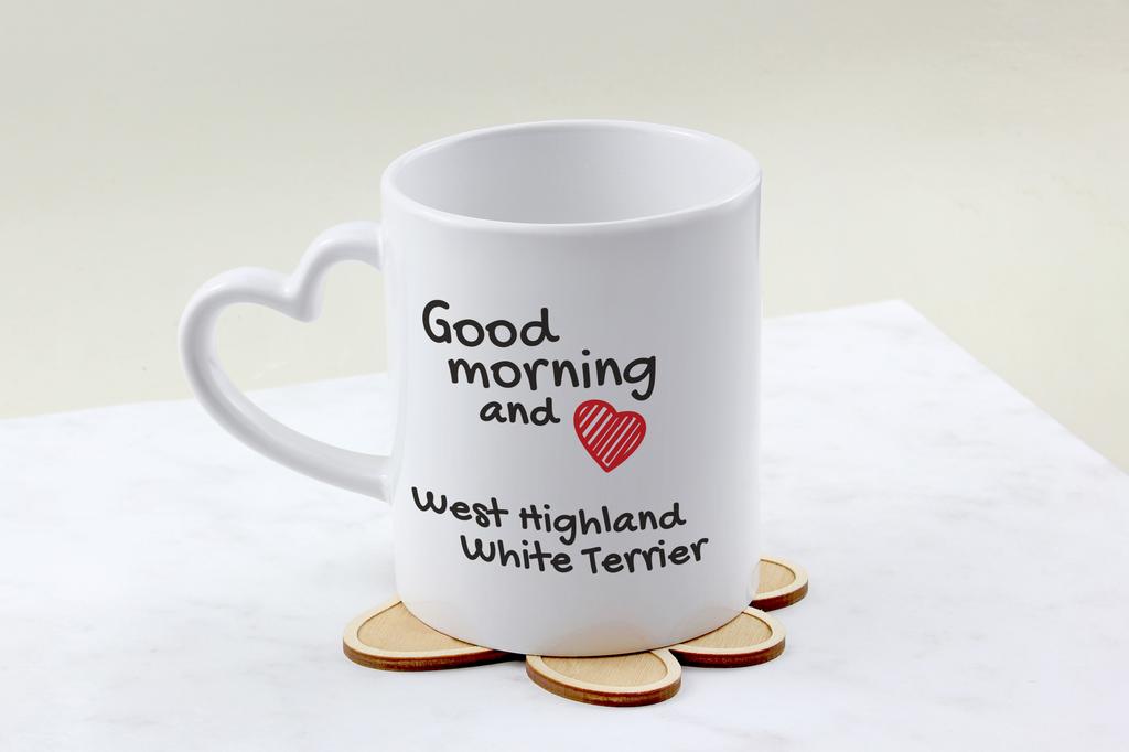 West Highland White Terrier, Westie, Westy - Cup with a Dog, Adorable Cup with a Heart-shaped Handle, Universal Gift from the Art-Dog Brand