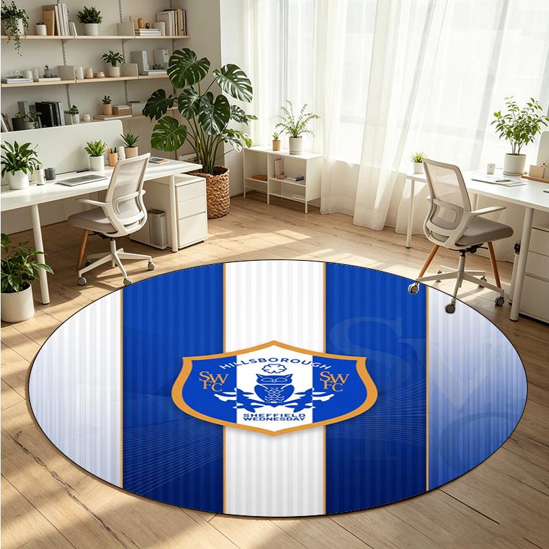 Sheffield Wednesday Printed Round Crystal Velvet Rug Soft Non Slip Floor Carpet For Bedroom Holiday Gift