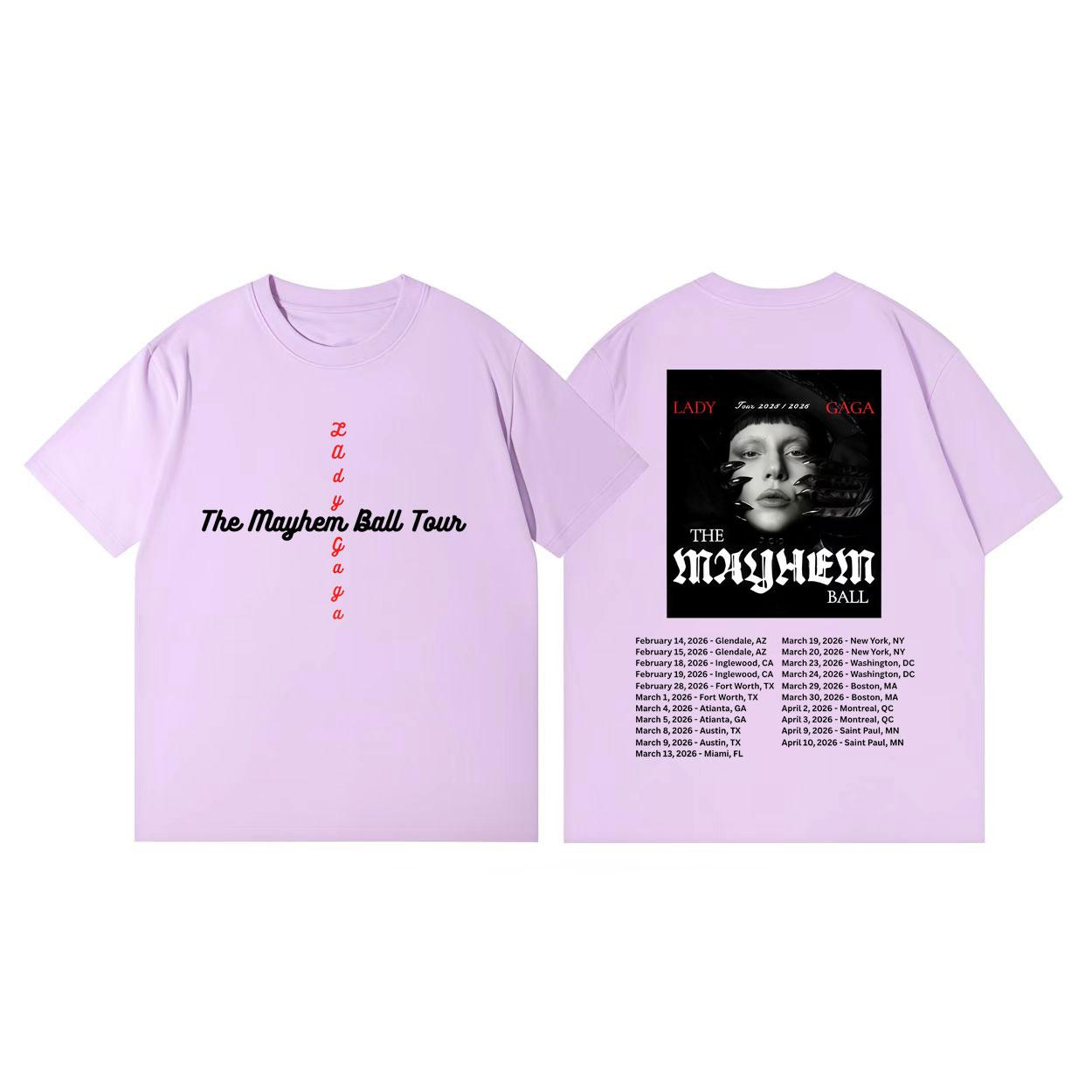 

Lady Gaga The Mayhem Ball Tour 2026 Graphic T Shirts Men Women Clothing Fashion Rock Tshirts Summer Casual Short Sleeve Tshirt 4XL