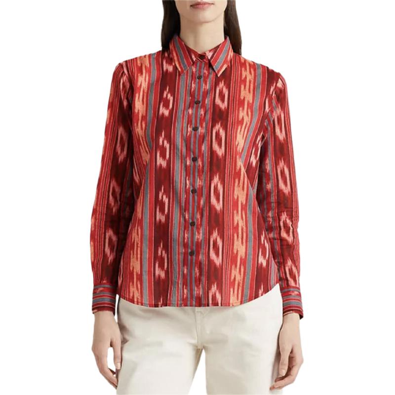 Polo Ralph Lauren SS23 Patterned Long Sleeve Shirt Women shirts Red 200909237-001