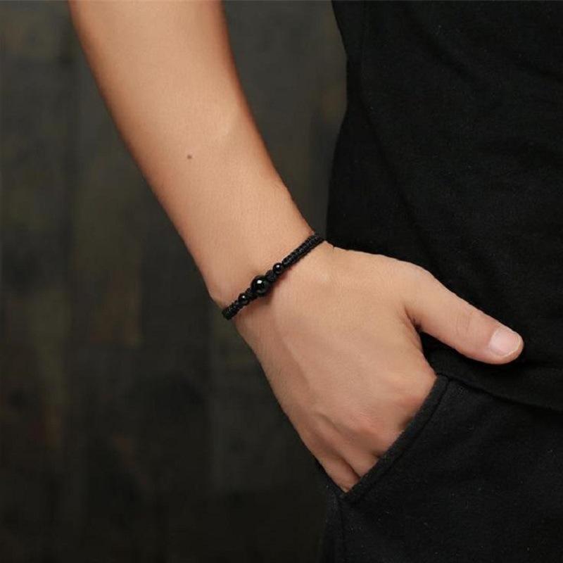Rope Chain Bracelet Handmade Rope String Bracelets Red Black Woven Rope Good Luck Bracelet Diy Red Agate Hand Rope