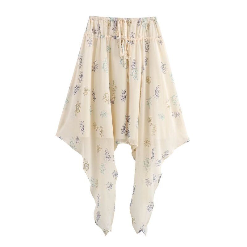 Fashion Style 2024 Autumn New Women's Clothing Bowknot Decoration Print Tops Mid Waist Skirt 9409032