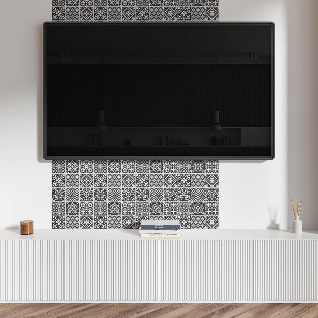 Naklejany Panel Winylowy Do Przedpokoju 100X50 Cm Wzory Geometryczne W Kafelkach