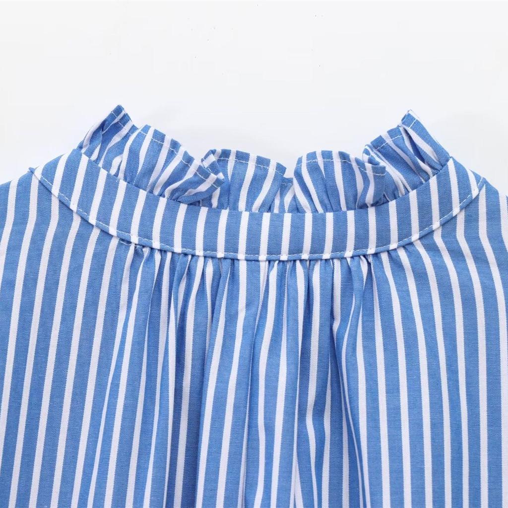 2025 Spring Women's Versatile Pleated Collar Cotton Shirt