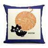 Cute Cartoon Cat Cushion Cover Cat Cotton Linen Pillow Case Sofa Decorative Pillowcase Home Accessories Animal Pillow Cover