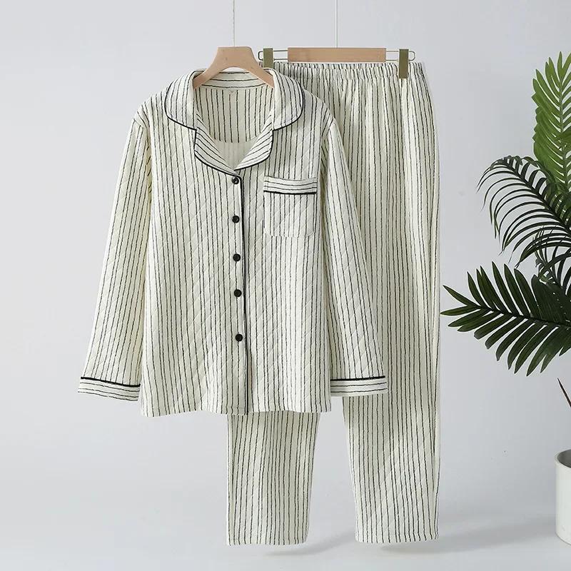 Japanese New Arrival Style Autumn and Wintertime Long-sleeved Trousers, Pure Cotton Air Cotton, Warm Ladies Pajamas, Home Service Sleepwear