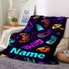 Custom Name Game Controller Theme Printed Blanket - Perfect for Couch, Bed, Travel & Outdoor Use | Machine Washable, Cozy & Durable.