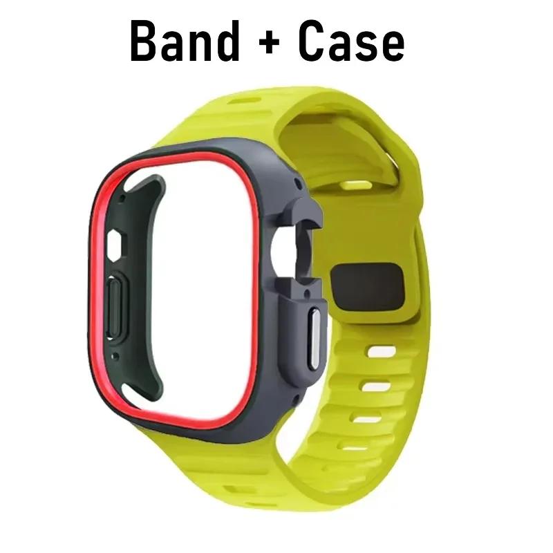 TPU-Hülle+Silikonarmband für Apple Watch Band Ultra 49mm Sportband für iwatch Serie 10 9 8 7 6 5 46mm 45mm 44mm 41mm 40mm 42mm