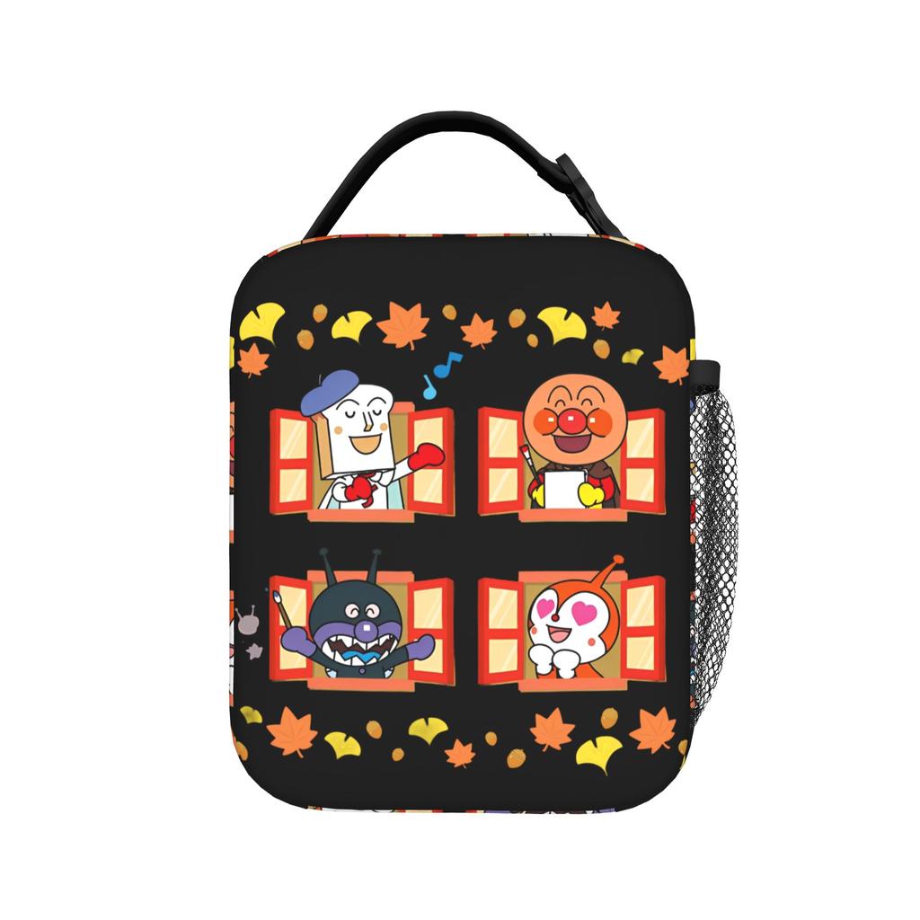 A-Anpanmans Insulated Lunch Bag High Capacity Baikinman Dokinchan Horaman Melon Girl Reusable Thermal Bag Tote Lunch Box