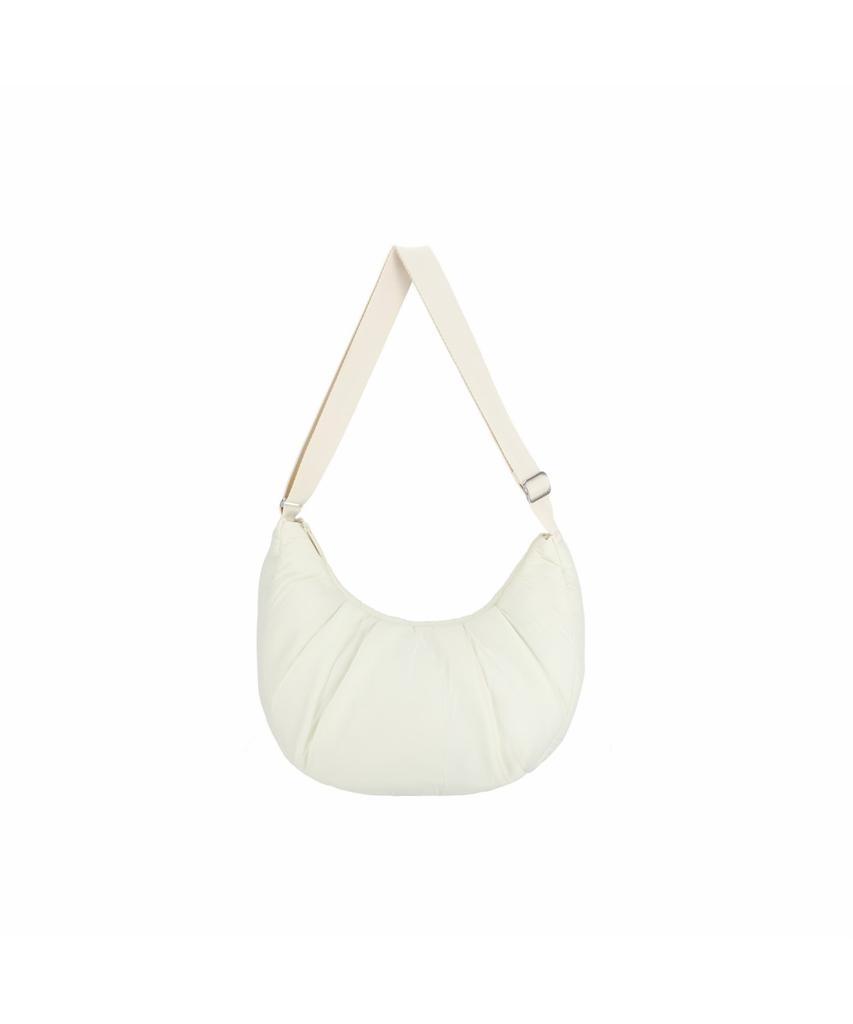 Lesportsac White Marshmallow Large Crescent Shoulder Bag [1822.Fa16]