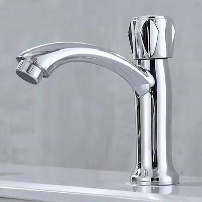 Zinc Alloy Single Cold Basin Faucet, Washbasin, Single Cold Water Faucet, Household 4-point Basin Faucet
