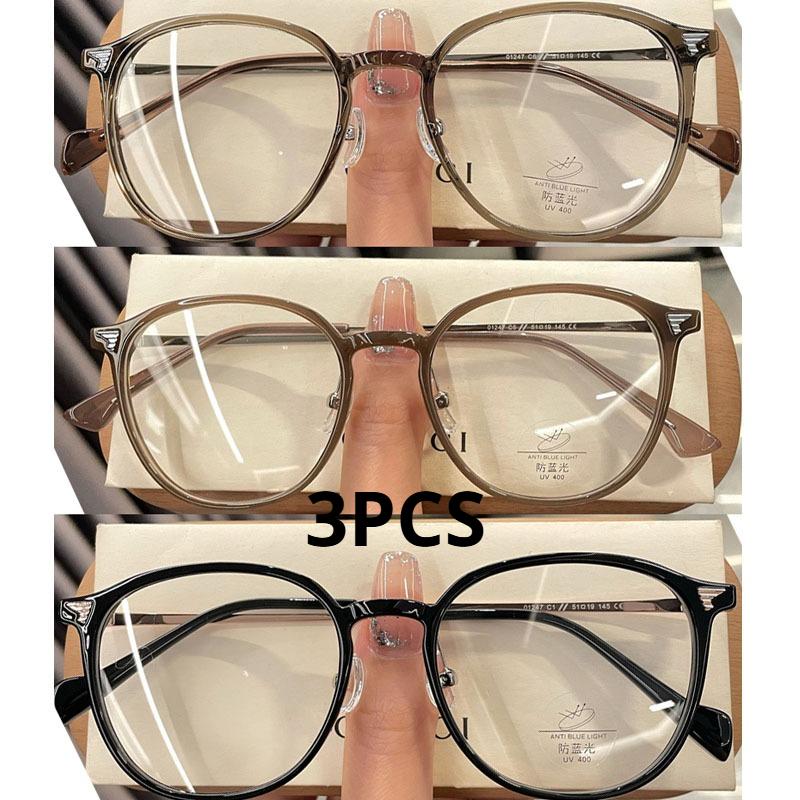 

3 шт. Новые унисекс круглые многоугольные очки для мужчин и женщин, очки с металлической оправой, простые очки, очки для близорукости 4