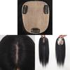 10 Zoll Dunkelbrauner Clip-in Echthaar Kronen-Topper, Seidenbasis Haar-Topper Mit Natürlichem Kopfhauteffekt Für Frauen