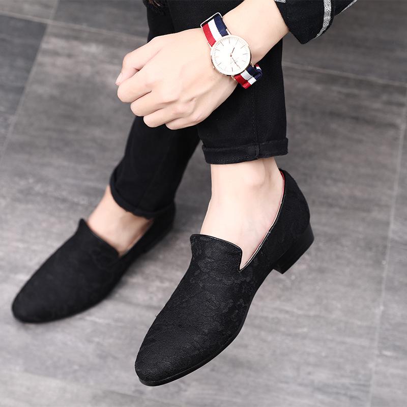 Casual Fashion Flock Men Shoes High Quality Oxfords Business Suit Breathable Work Big Size Flats Formal Dress Shoes Embroidery 2