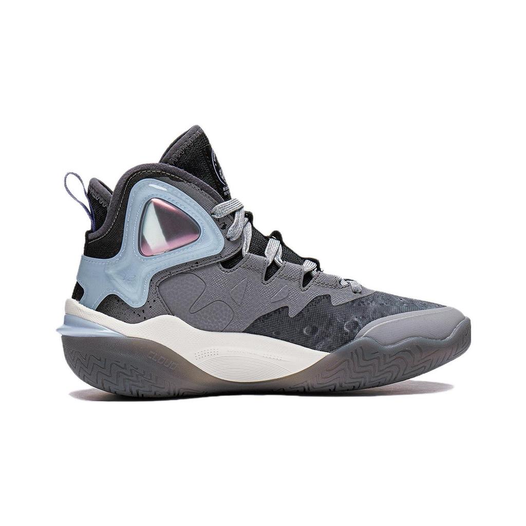 Li Ning Primary 3.0 V2 Comfortable Shock Absorbing Durable High Top Basketball Shoes Kids Sneaker Gray Black YKBT070-3