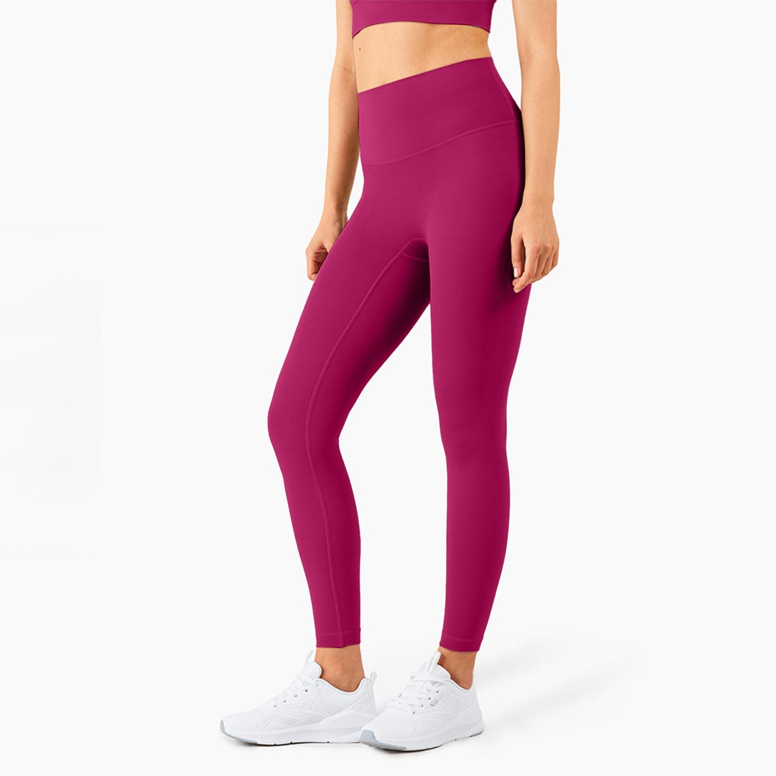 

Штаны для йоги без смущающих линий, спортивные штаны для фитнеса, обтягивающие персиковые штаны с высокой талией, телесного цвета, штаны для йоги для женщин XL горячий розовый