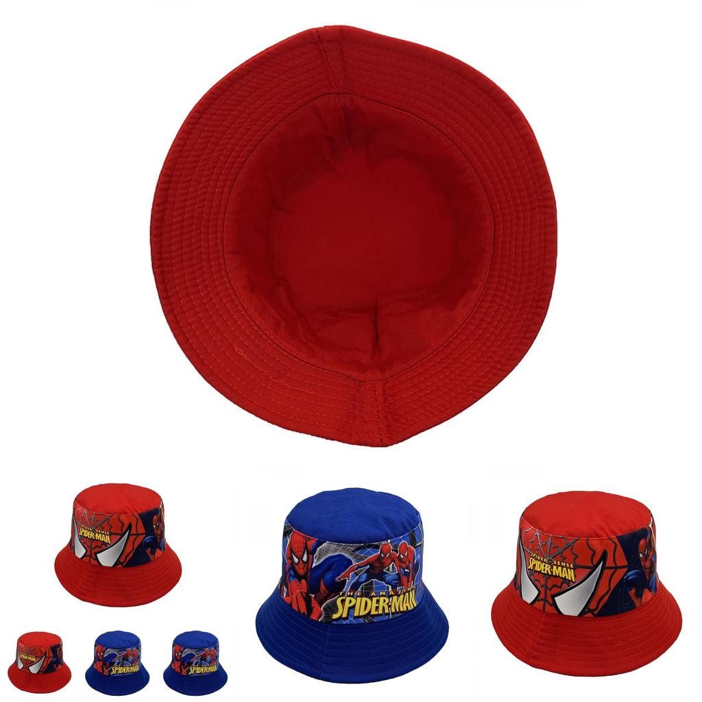 Spider Man Cartoon Printed Kids Fisherman Hat With Sun Protection For Outdoor Play