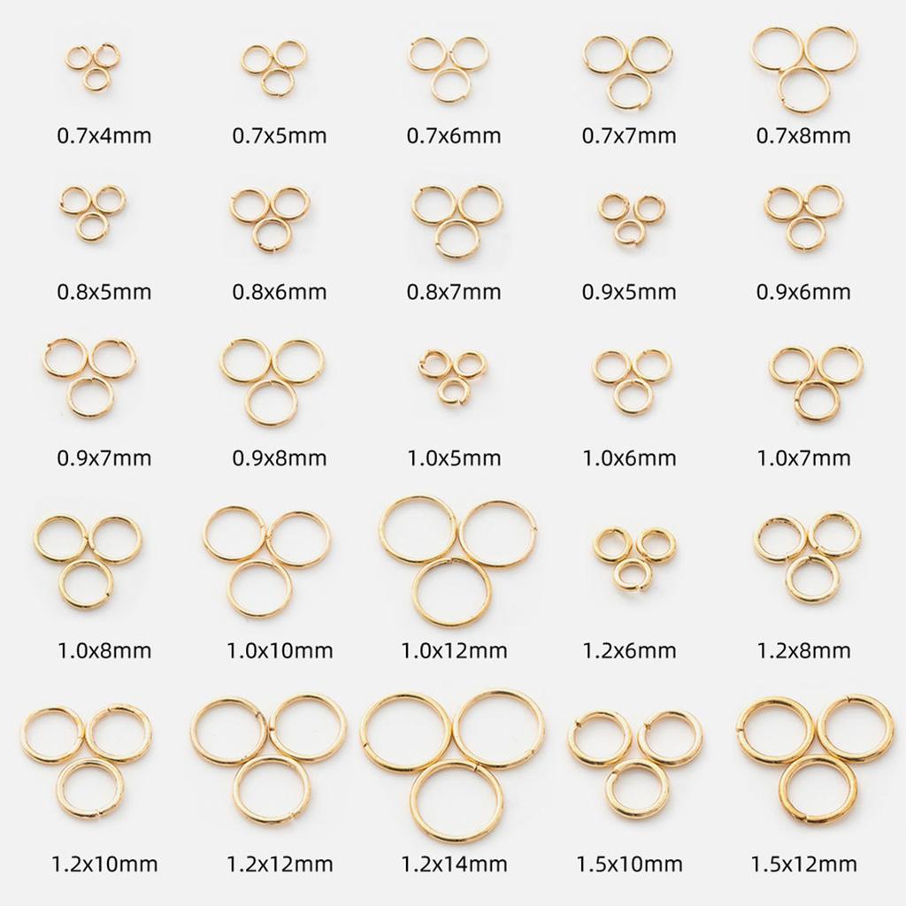 Factory Price High Quality 18k Gold Plated Stainless Steel Open Jump Rings of Jewelry Accessories