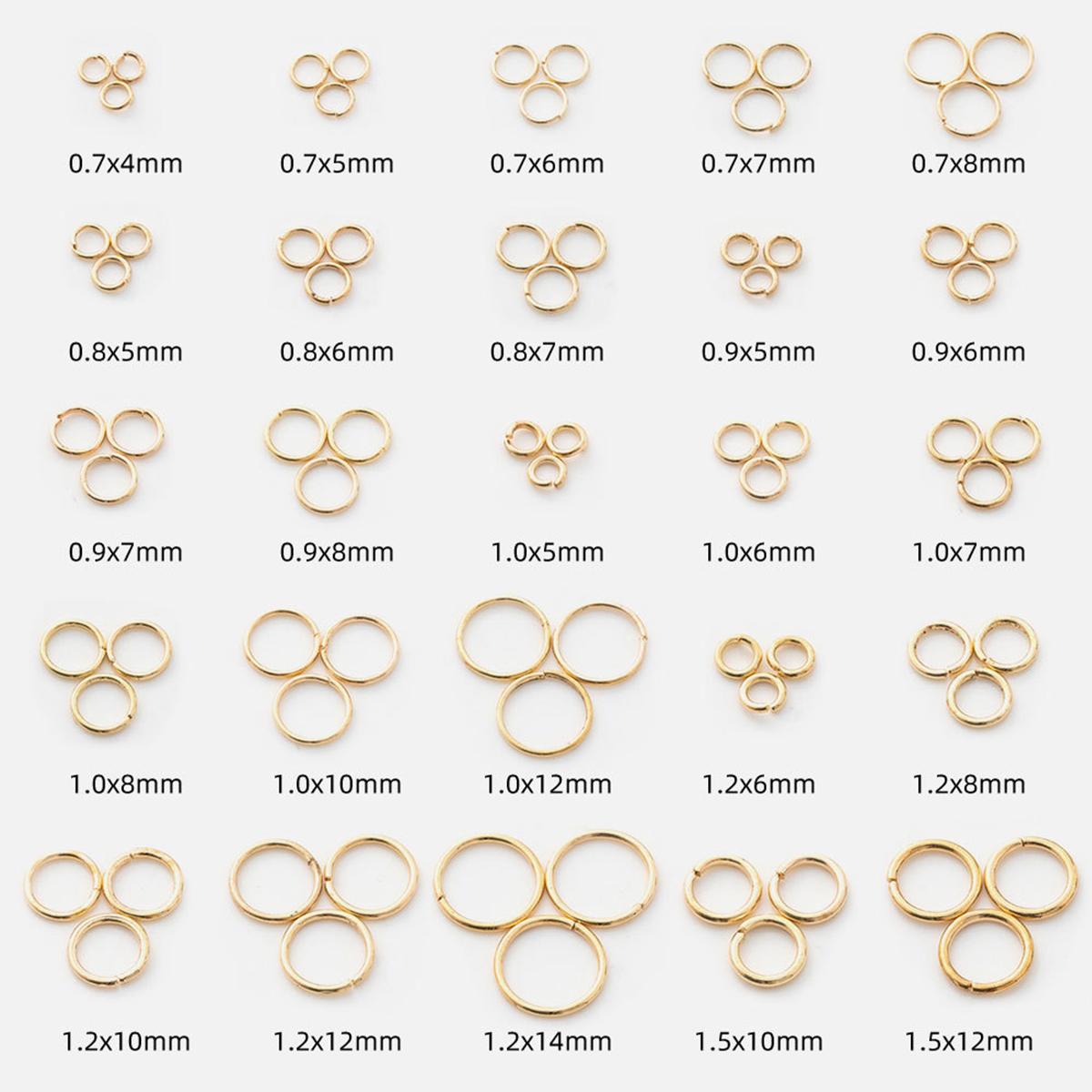 Factory Price High Quality 18k Gold Plated Stainless Steel Open Jump Rings of Jewelry Accessories золотой