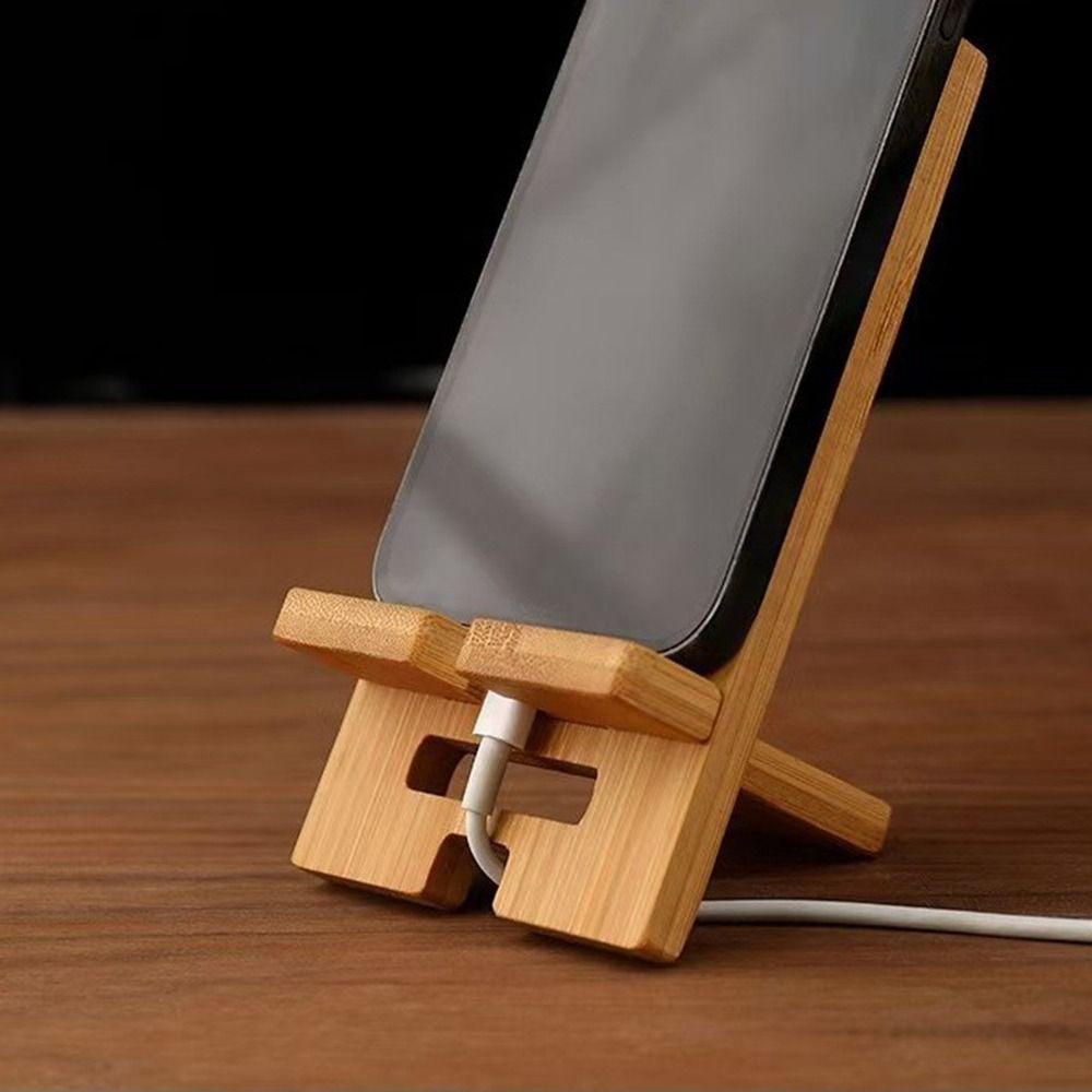 Multi-Angle Bamboo Phone Holder Solid Wood Mobile Phone Support Tablet Mount  Charging Station
