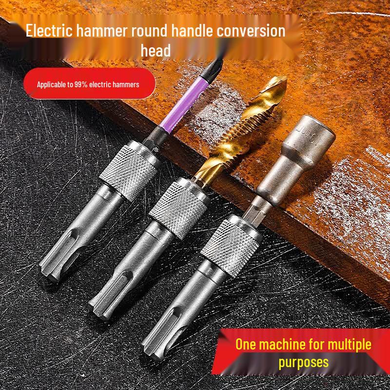 Electric Hammer Round To Hex Shank Bit Adapter Set