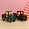 Santa Tree Truck Statue Antique Bronze with Illuminated Christmas Tree Water Filled Santa Pickup