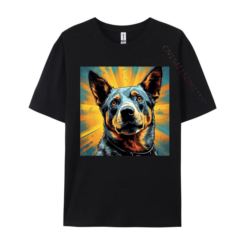 Vibrant Australian Cattle Dog Tshirt Cotton Tops Shirts For Men Geek T Shirt Europe Prevalent TShirt Drop Shipping