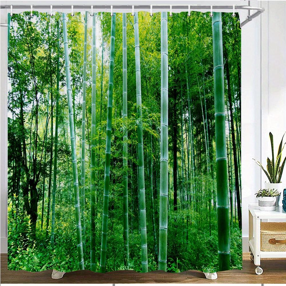 Serene Bamboo Forest Waterproof Mildew-Resistant Shower Curtain - Nature-Inspired Design for a Calming Bathroom Décor