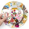 Waterproof Middle Eastern Building Scenery Sticker Set: 50 Exquisite Colorful Designs for Diary and Notebook Decoration