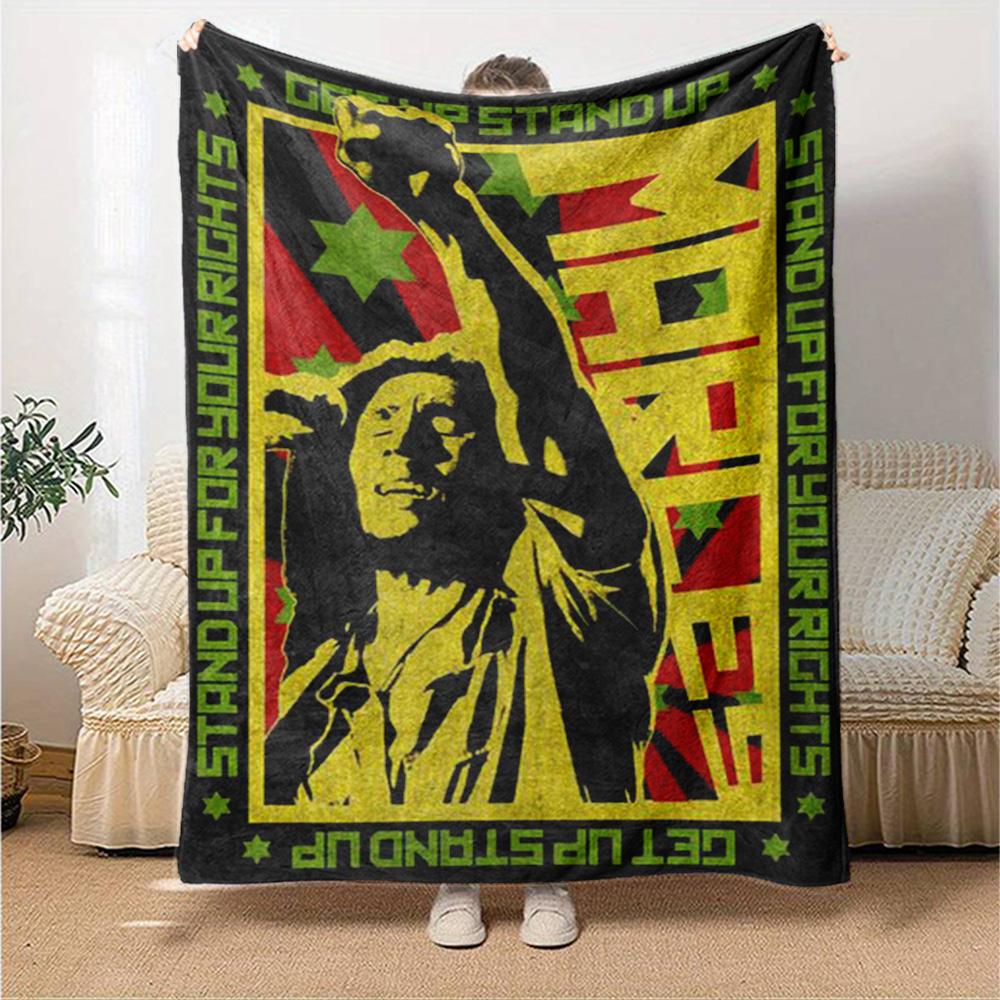 Bob Marley Blanket Durable Comfort Perfect for Office Livingroom Seaside Four Seasons Universal Warmthful Decor