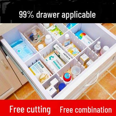 Plastic Drawer Storage Grid - Adjustable Partition Organizer for Socks