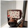 Cherry Printing Texture Fashion Handbag Bag Women's Silk Scarf New Trendy Niche Messenger Bag Foreign Style Literary Square Bag