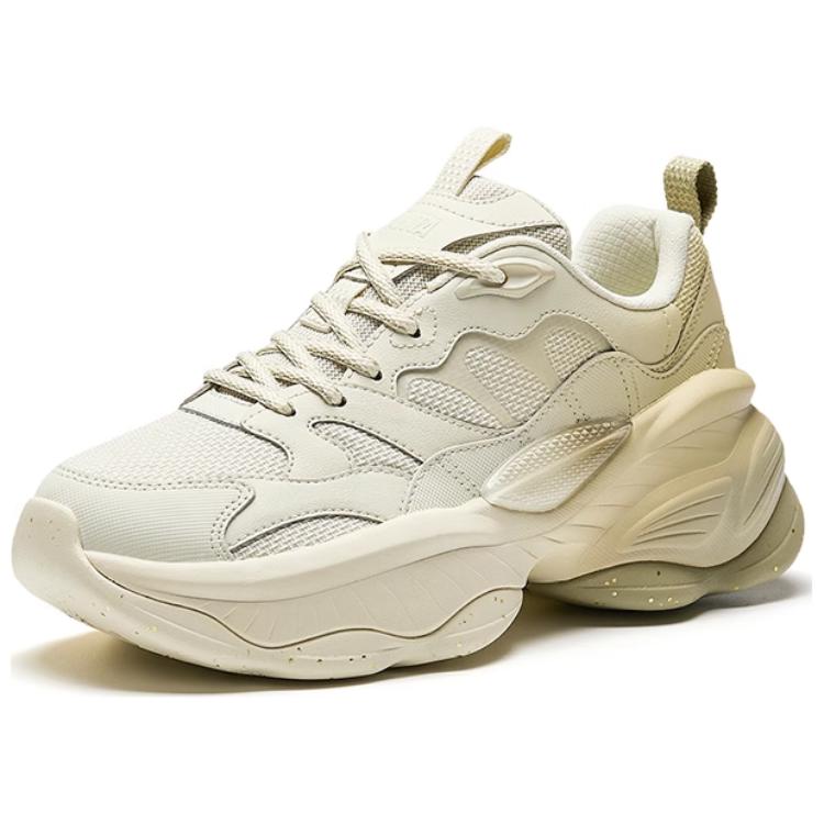 New Anta Wear-Resistant Slip-Resistant Low-Top Chunky Sneakers Women's Gray Green 122518891-6